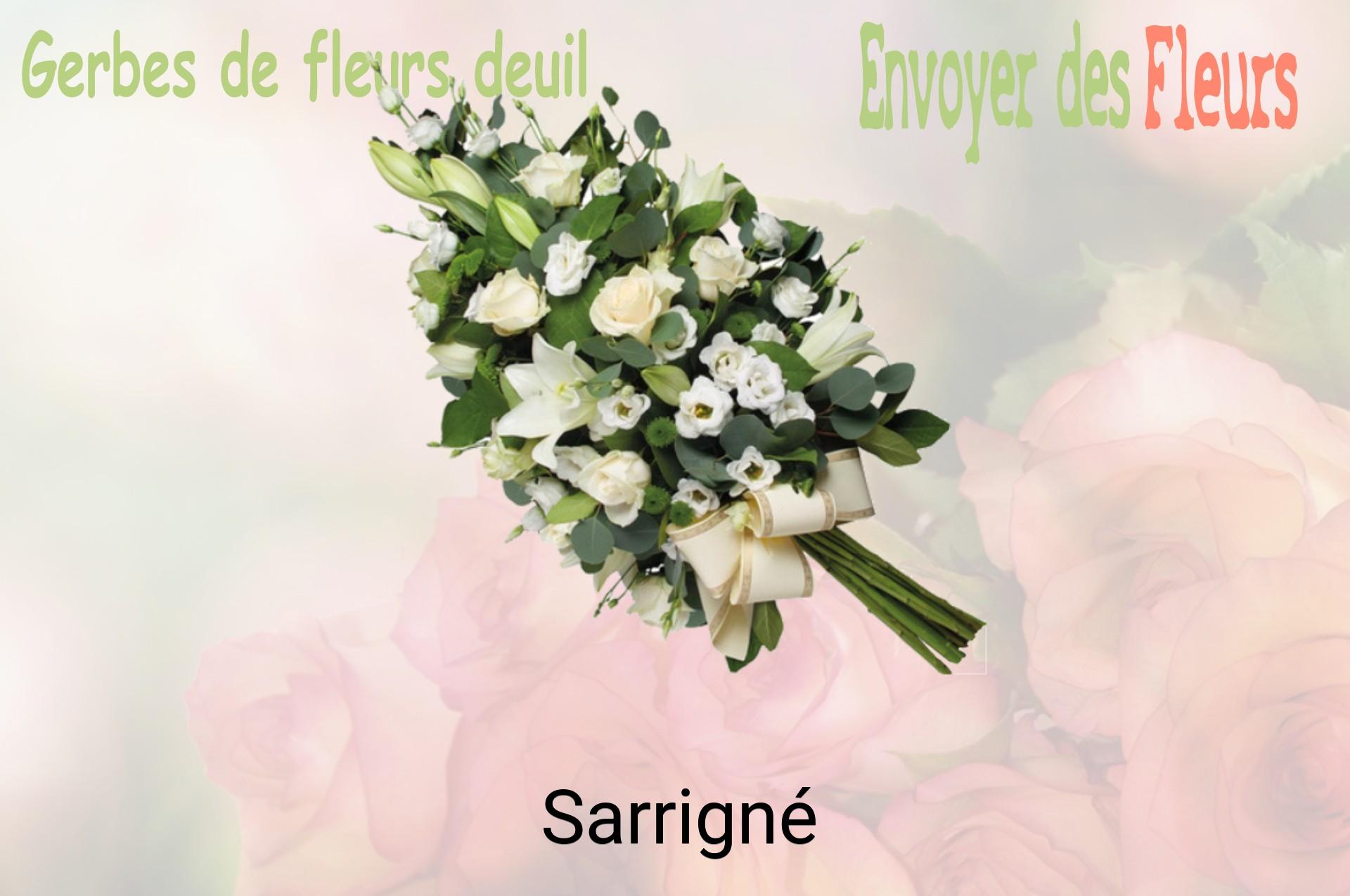 Gerbe de fleurs de deuil livrée à Sarrigné
